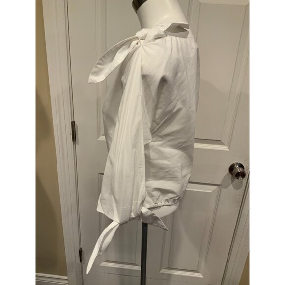 Joie White Lightweight Blouse W/ Boat Neck Ties at Shoulders & Cuffs, Size XS - Picture 4 of 7